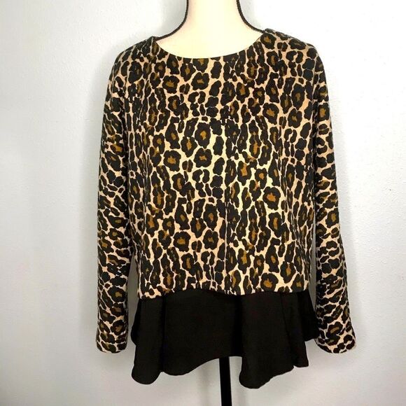 NWT Ark & Co. by Anthropologie Leopard Blouse - Picture 1 of 10